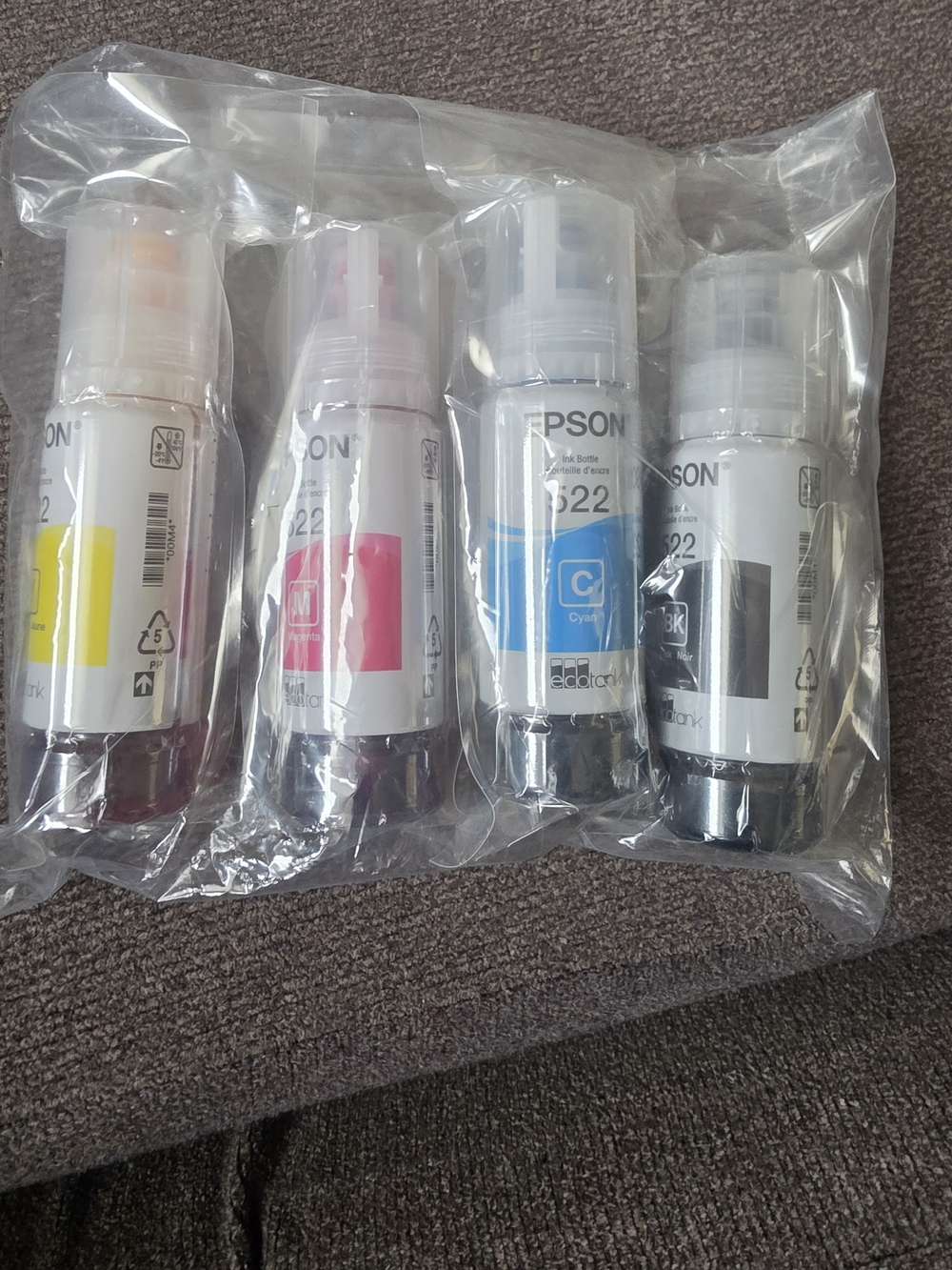 Epson Ink Bottle Pack in Yellow, Magenta, Cyan, Black